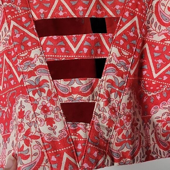 NWT Free People M 8 Bustier Corset Crop Cut Out Top Tank Boho Indie Sexy Batik - Picture 9 of 14